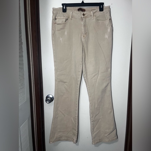 Judy Blue Bootcut Khaki Tan Jeans Stretchy Flare Mid Rise Size 13/31 JB88504 - Picture 2 of 9